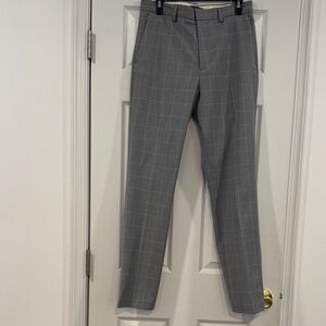 H&M Men's Gray Plaid Dress Pants